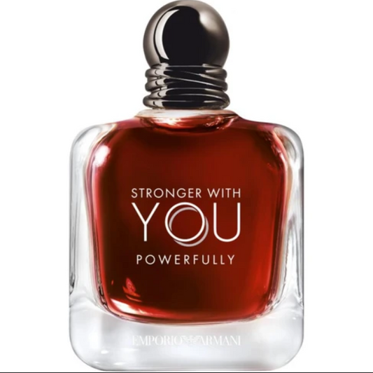 Stronger with You Powerfully perfume bottle showcasing bold, spicy, and woody masculine fragrance